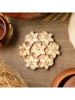 Подставка под горячее «Лилия», D=11 см, можжевельник