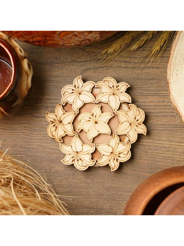 Подставка под горячее «Лилия», D=11 см, можжевельник