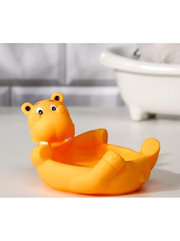 Набор игрушек для купания «Бегемотики»: мыльница, игрушки 3 шт. р-р: 14см