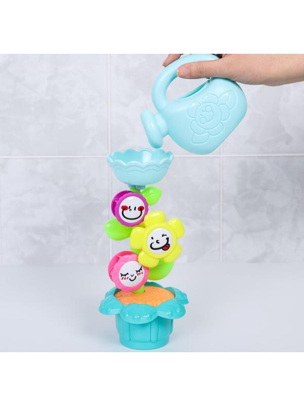 Развивающая игрушка - мельница для игры в ванной «Панда и цветок», 3 предмета, на присоске