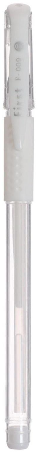 Ручка гелевая, 0.5 мм, белый, прозрачный корпус с резиновым держателем