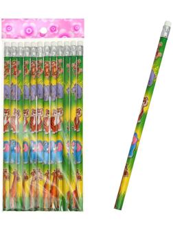 Карандаш чёрнографитный с ластиком 