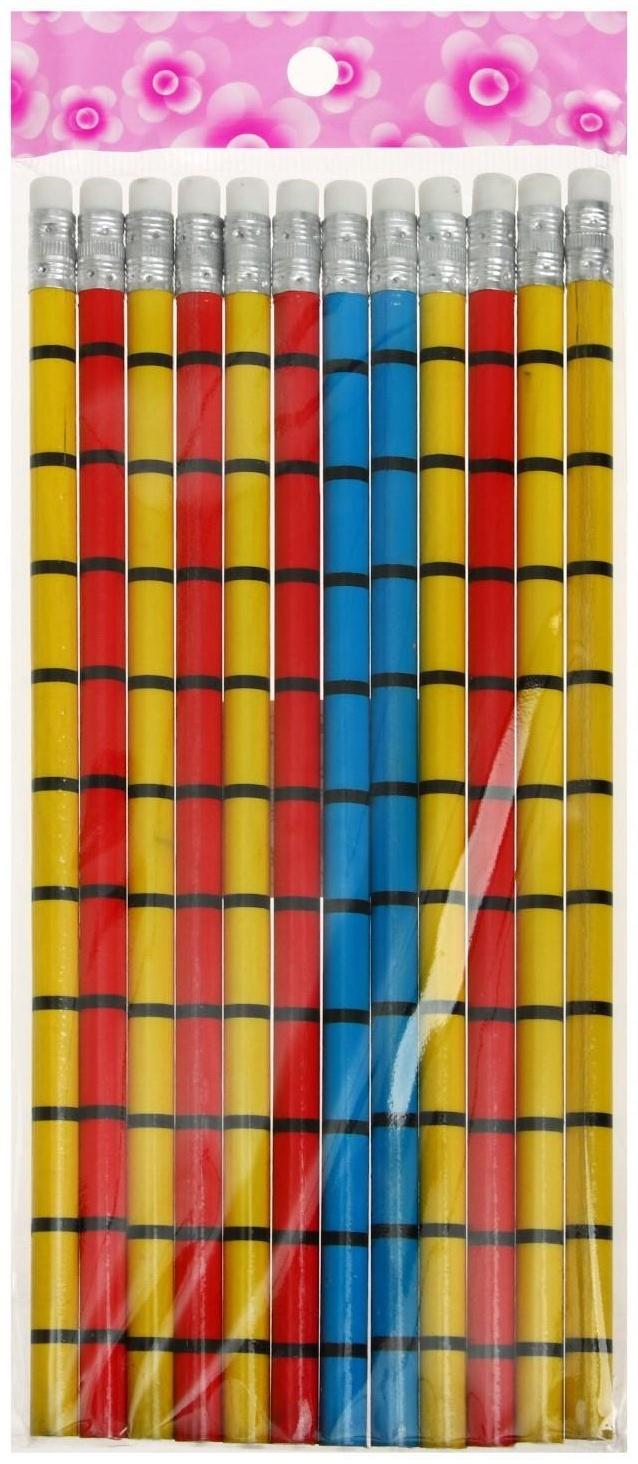 Карандаш чёрнографитный с ластиком 