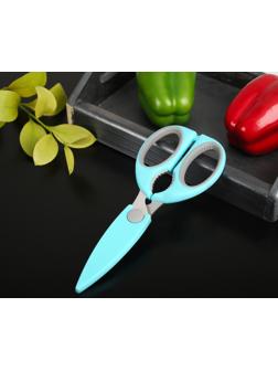 Ножницы кухонные Доляна «Эльба», 22 см, с чехлом для лезвий, цвет МИКС