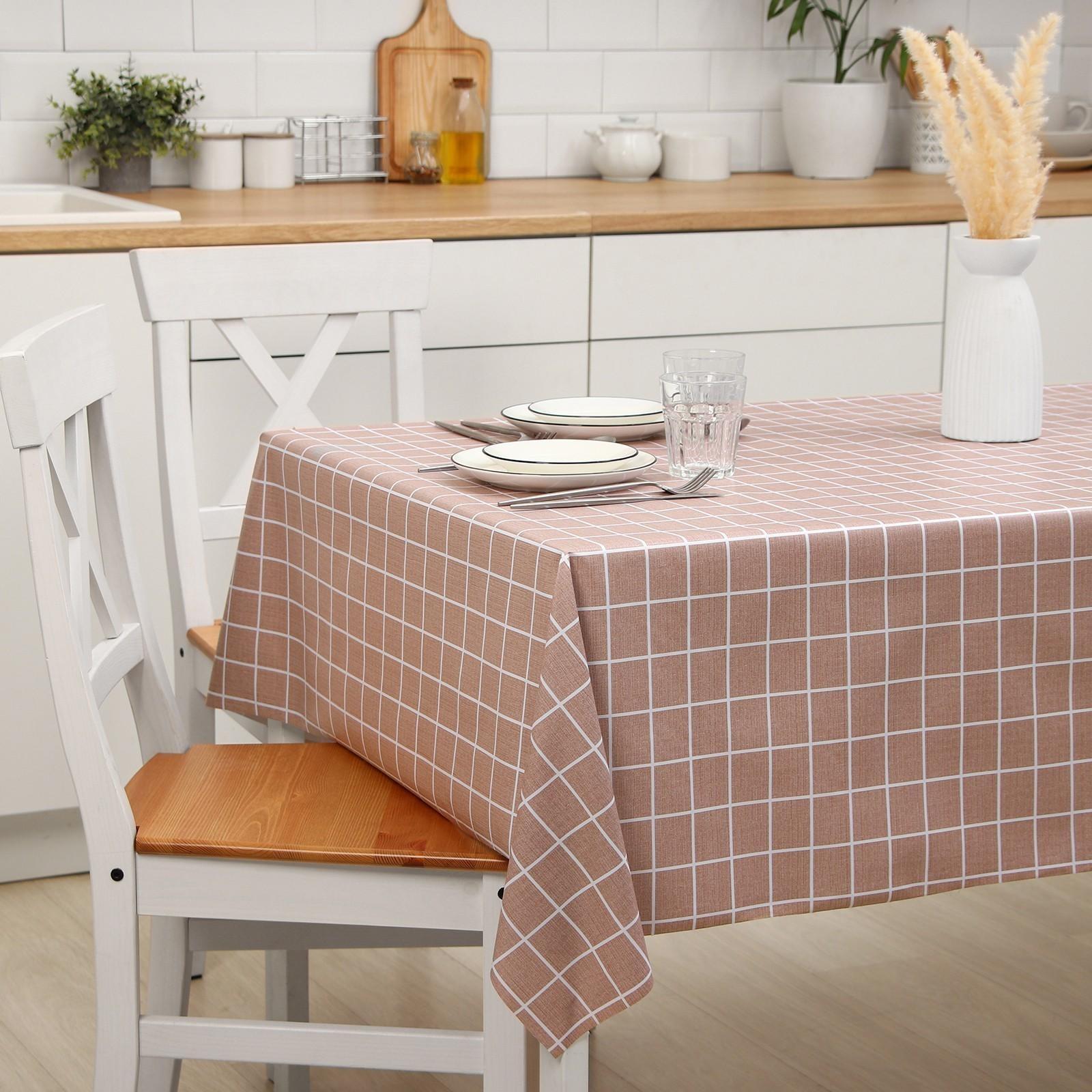 Клеёнка столовая на тканевой основе, ширина 137 см, толщина 0,3 мм, рулон 20 метров