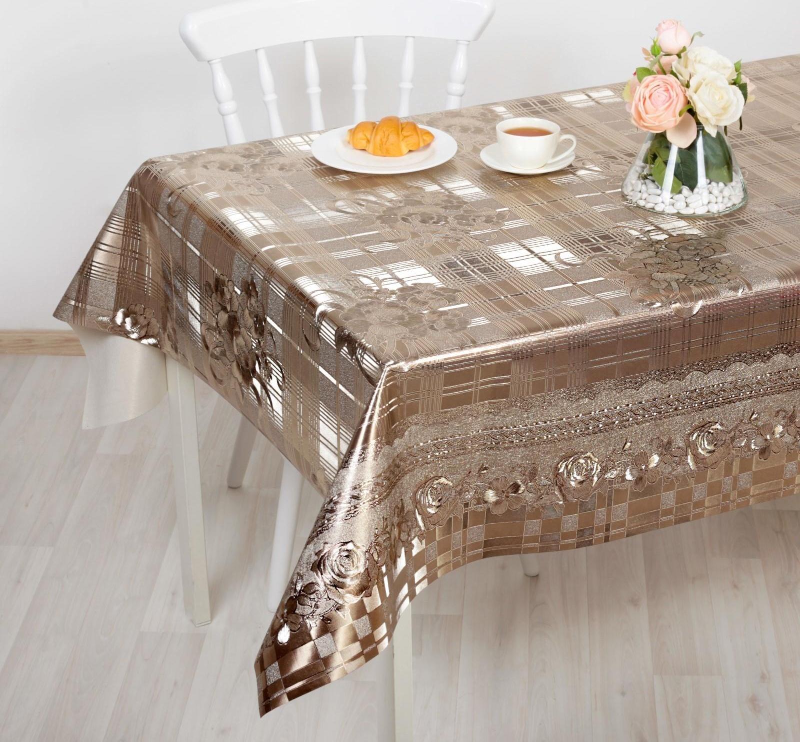 Клеёнка столовая на тканевой основе, ширина 137 см, рулон 20 метров