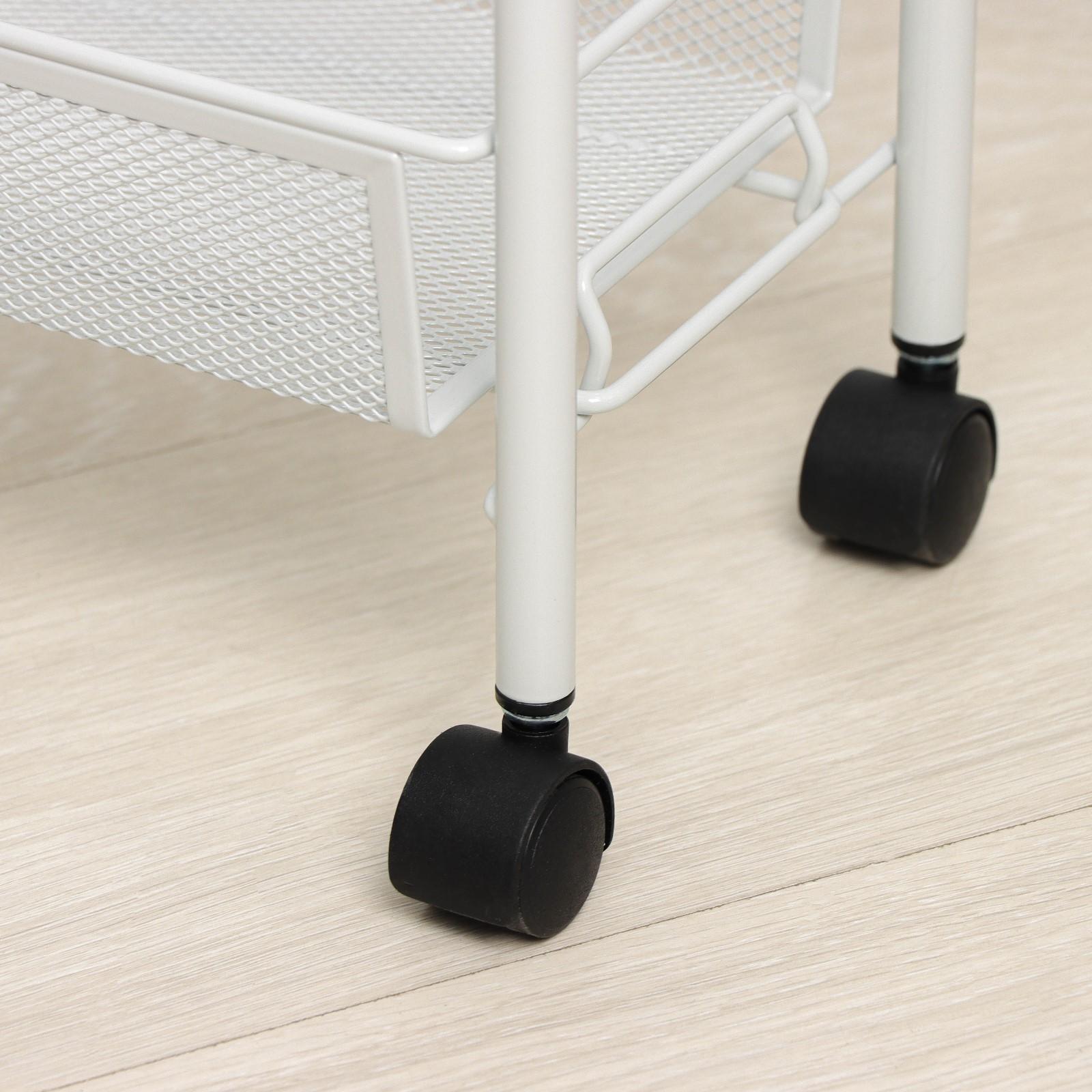 Этажерка на колёсиках «Ладья 1К», 3 яруса, 44×17×75,5 см, цвет серый