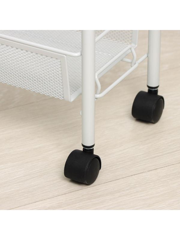 Этажерка на колёсиках «Ладья 1К», 3 яруса, 44×17×75,5 см, цвет серый