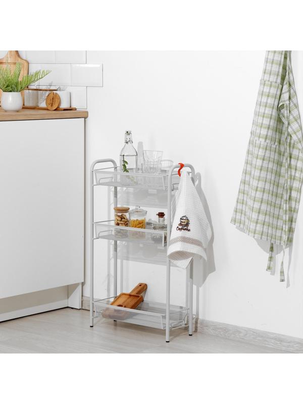 Этажерка ЗМИ «Ладья 1», 3 яруса, 44×17×69,5 см, цвет серый