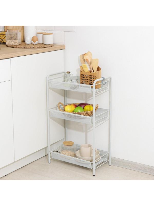 Этажерка «Ладья 2», 3 яруса, 44×25×71,5 см, цвет серый