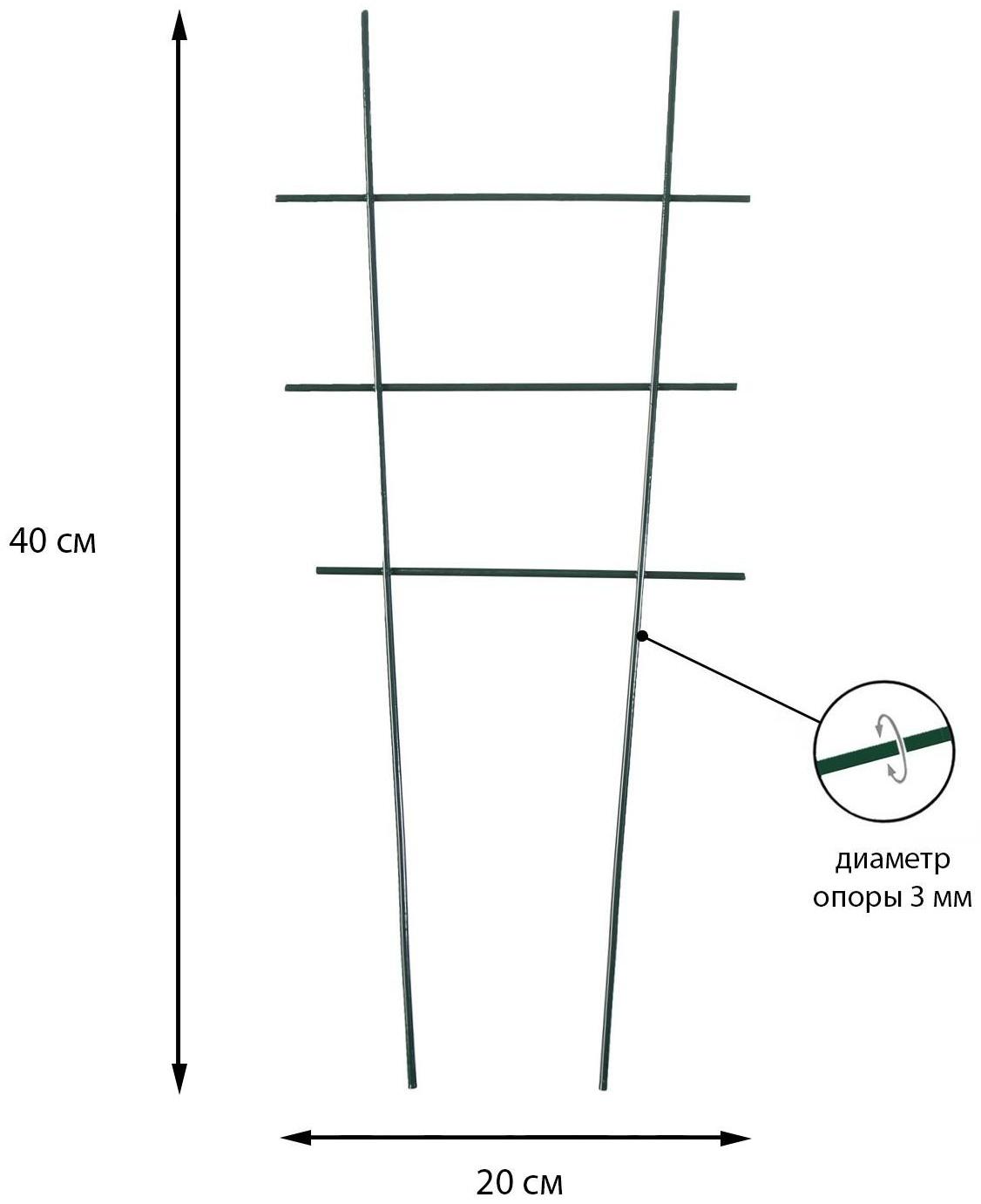 Шпалера, 40 × 20 × 0.3 см, металл, зелёная, «Лесенка»