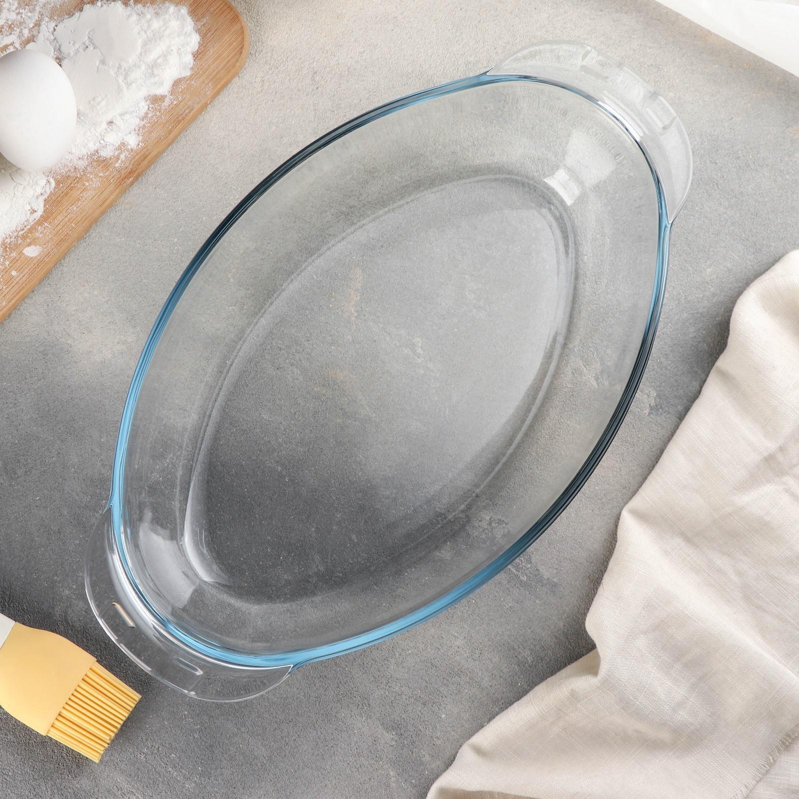 Утятница овальная из жаропрочного стекла Borcam, 2 л, с крышкой-формой для запекания