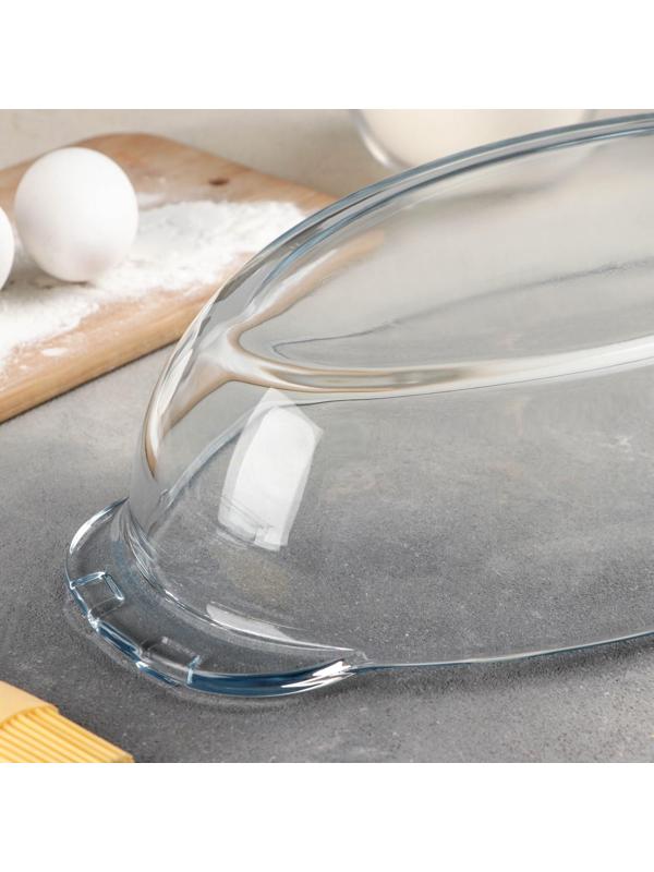 Утятница овальная из жаропрочного стекла Borcam, 2 л, с крышкой-формой для запекания