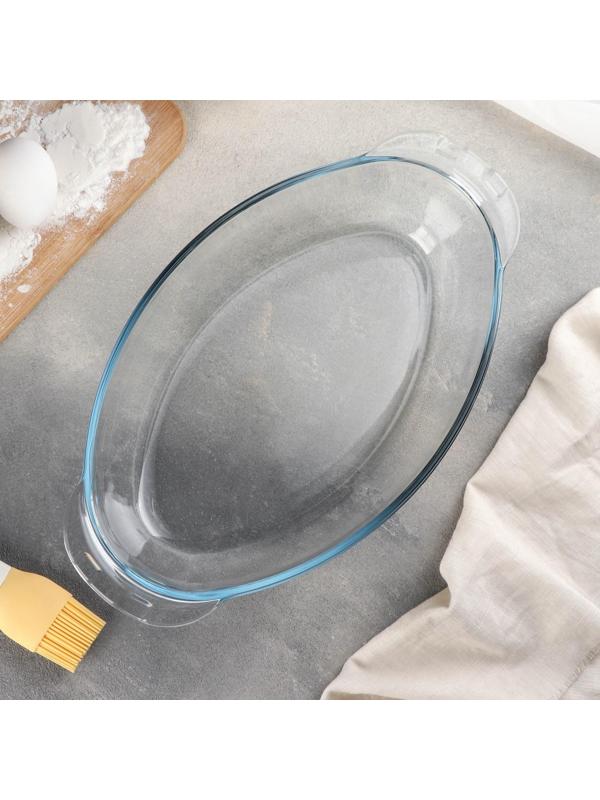 Утятница овальная из жаропрочного стекла Borcam, 2 л, с крышкой-формой для запекания