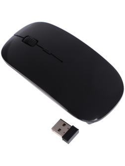 Мышь LuazON MB-1.0, беспроводная, оптическая, 1600 dpi, USB, чёрная