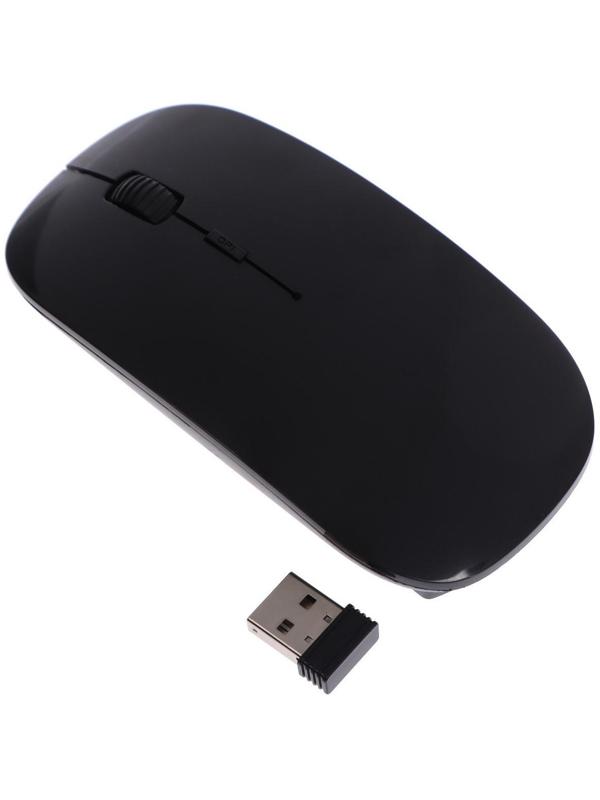 Мышь LuazON MB-1.0, беспроводная, оптическая, 1600 dpi, USB, чёрная