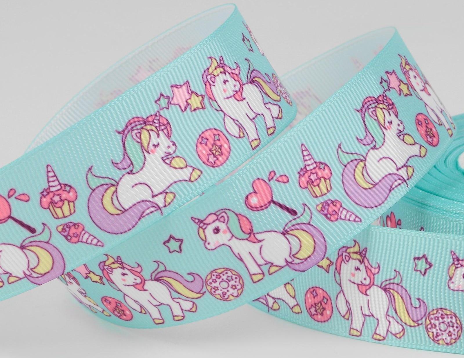 Лента репсовая «Единороги», 25 мм, 18 ± 1 м, разноцветная