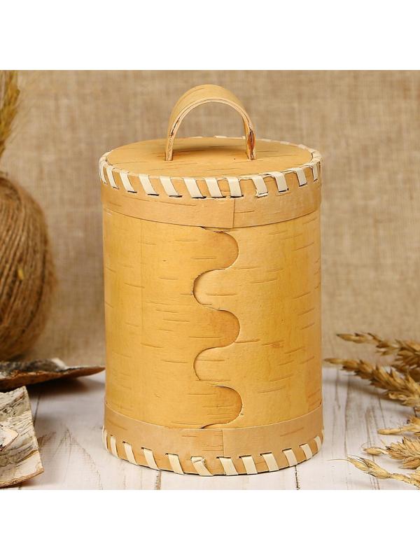 Туес «Иван-чай», 8,5×8,5×14 см, береста