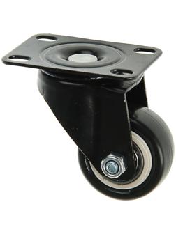 Колесо мебельное, d=40 мм, без тормоза, черное