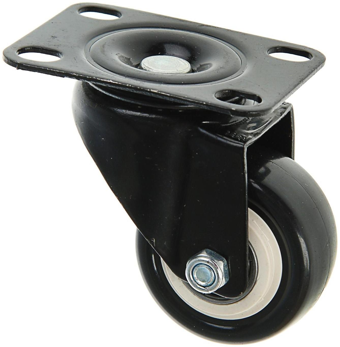 Колесо мебельное, d=50 мм, без тормоза, черное