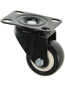 Колесо мебельное, d=50 мм, без тормоза, черное