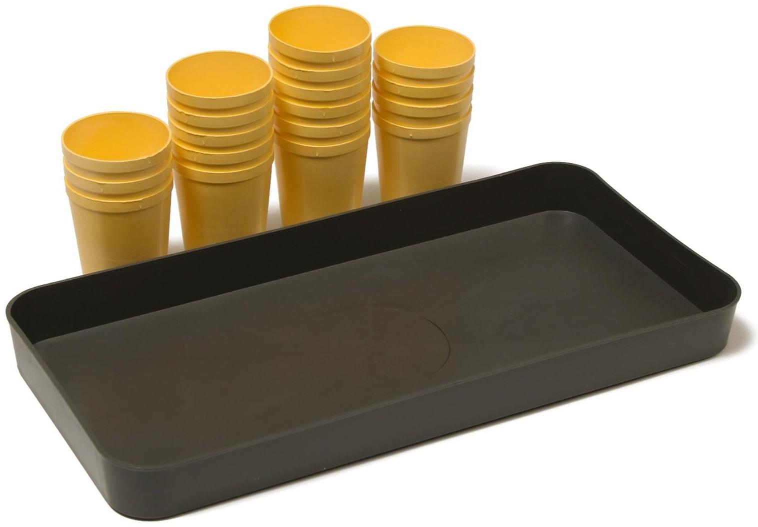 Набор для рассады: стаканы по 250 мл (18 шт.), поддон 40 × 20 см, цвет МИКС, Greengo