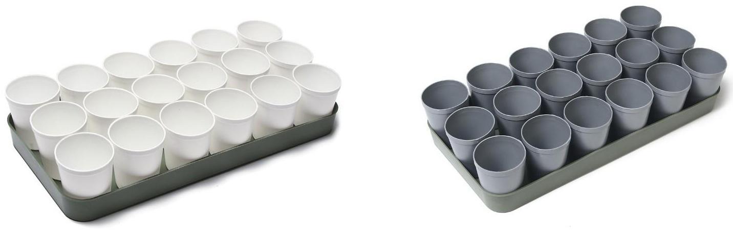 Набор для рассады: стаканы по 250 мл (18 шт.), поддон 40 × 20 см, цвет МИКС, Greengo