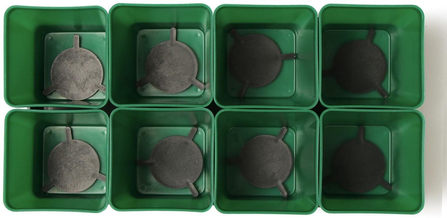 Набор для рассады: стаканы по 600 мл (8 шт.), поддон 36 × 18 см, цвет МИКС, Greengo