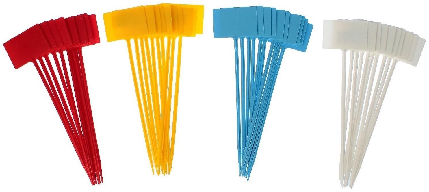 Ярлыки садовые для маркировки, 34 см, набор 10 шт., пластик, цвет МИКС