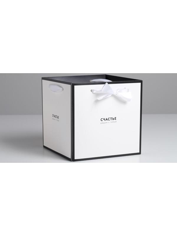 Пакет-коробка «Счастье рядом», 19 × 19 × 19 см