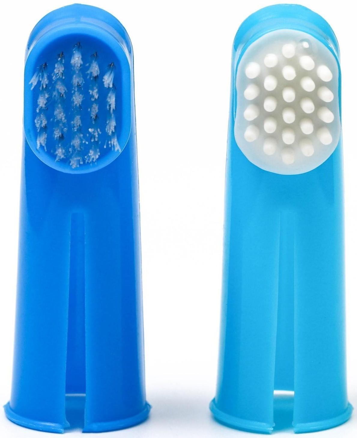 Набор щётка - напальчник и массажер для десен, микс цветов