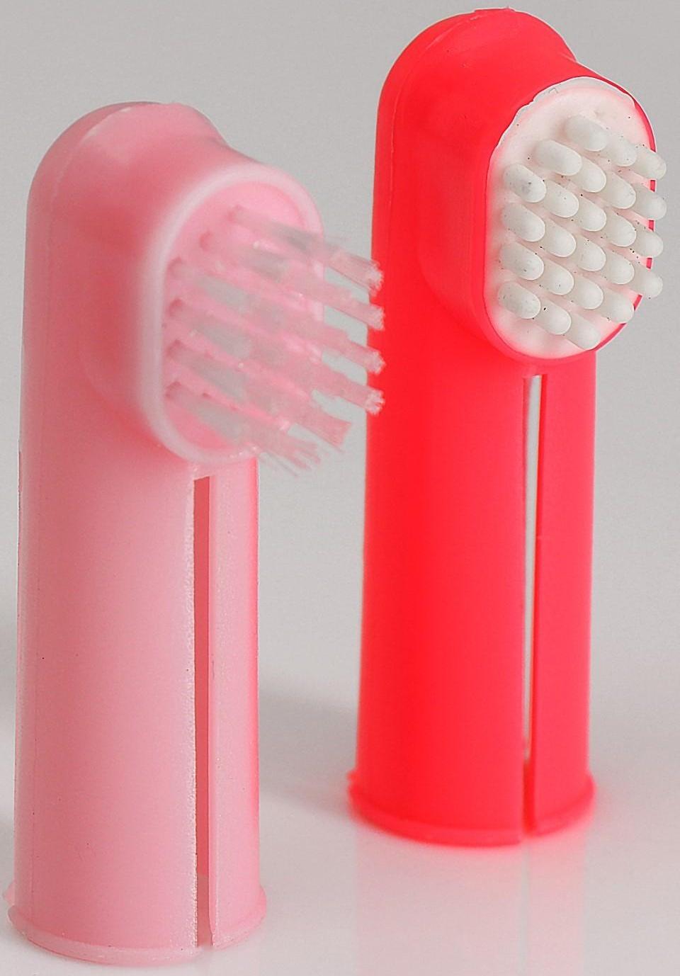 Набор щётка - напальчник и массажер для десен, микс цветов