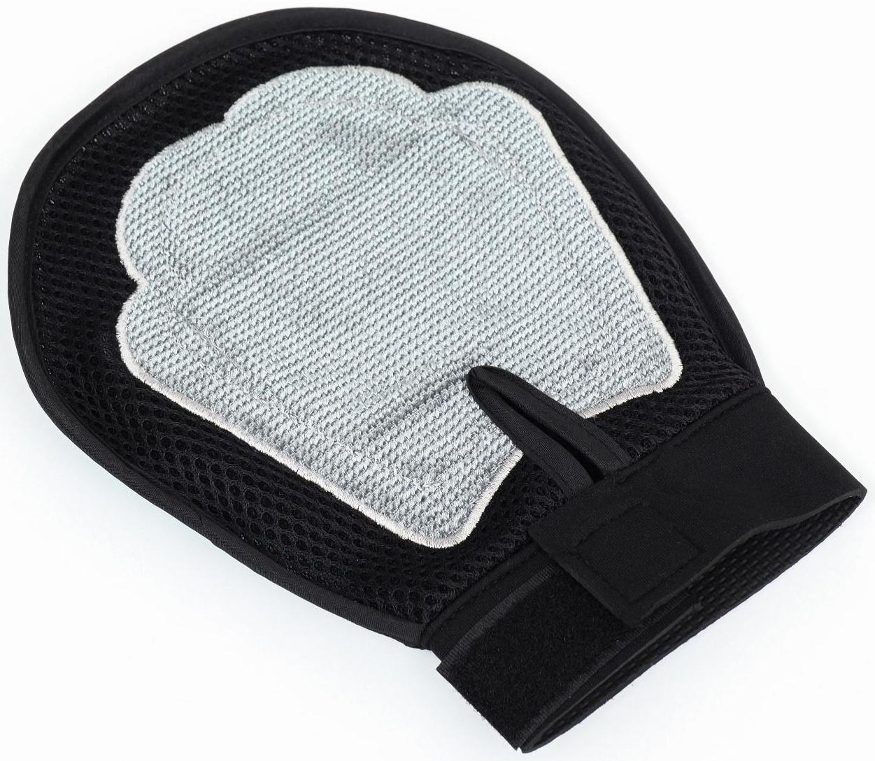 Рукавица - щетка для шерсти двусторонняя, на правую и левую руку, микс цветов