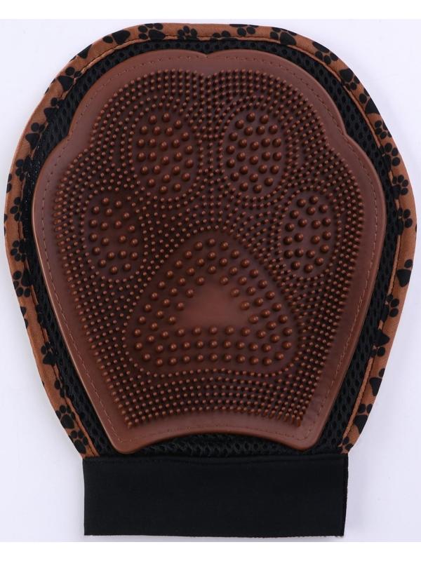 Рукавица - щетка для шерсти двусторонняя, на правую и левую руку, микс цветов