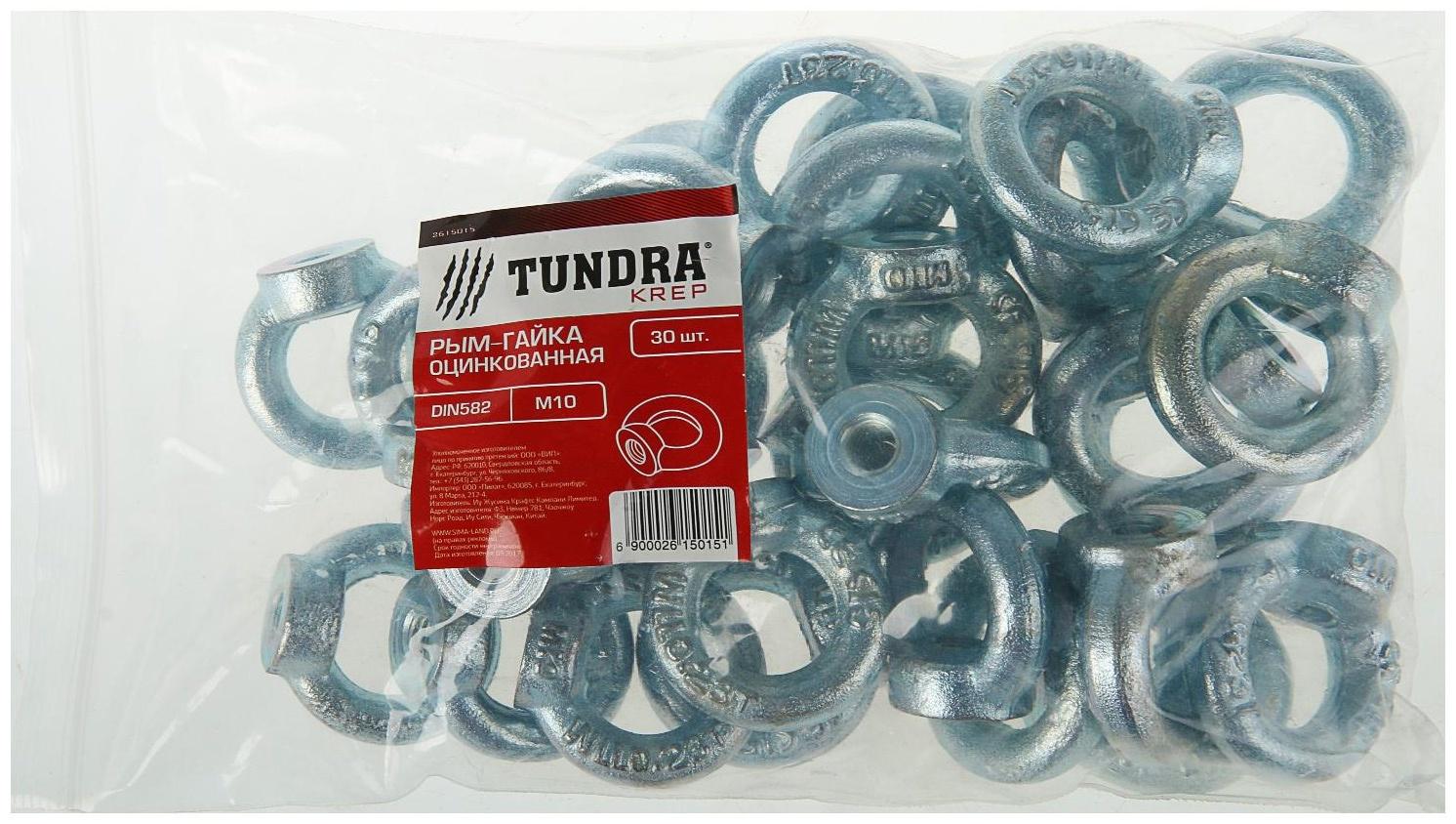 Рым-гайка ТУНДРА krep, DIN582, М10, оцинкованная