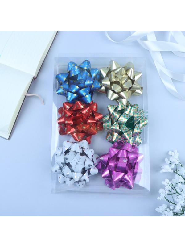 Бант-звезда №10 набор 6 шт., микс