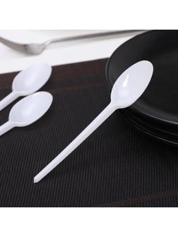 Ложка одноразовая столовая, 16 см, цвет белый