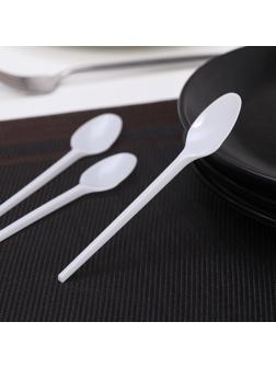 Ложка одноразовая чайная, 12,5 см, цвет белый