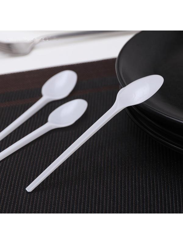 Ложка одноразовая чайная, 12,5 см, цвет белый