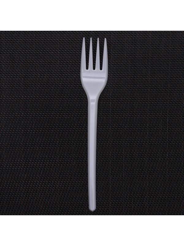 Вилка одноразовая столовая «Стандарт», 15,5 см, цвет белый