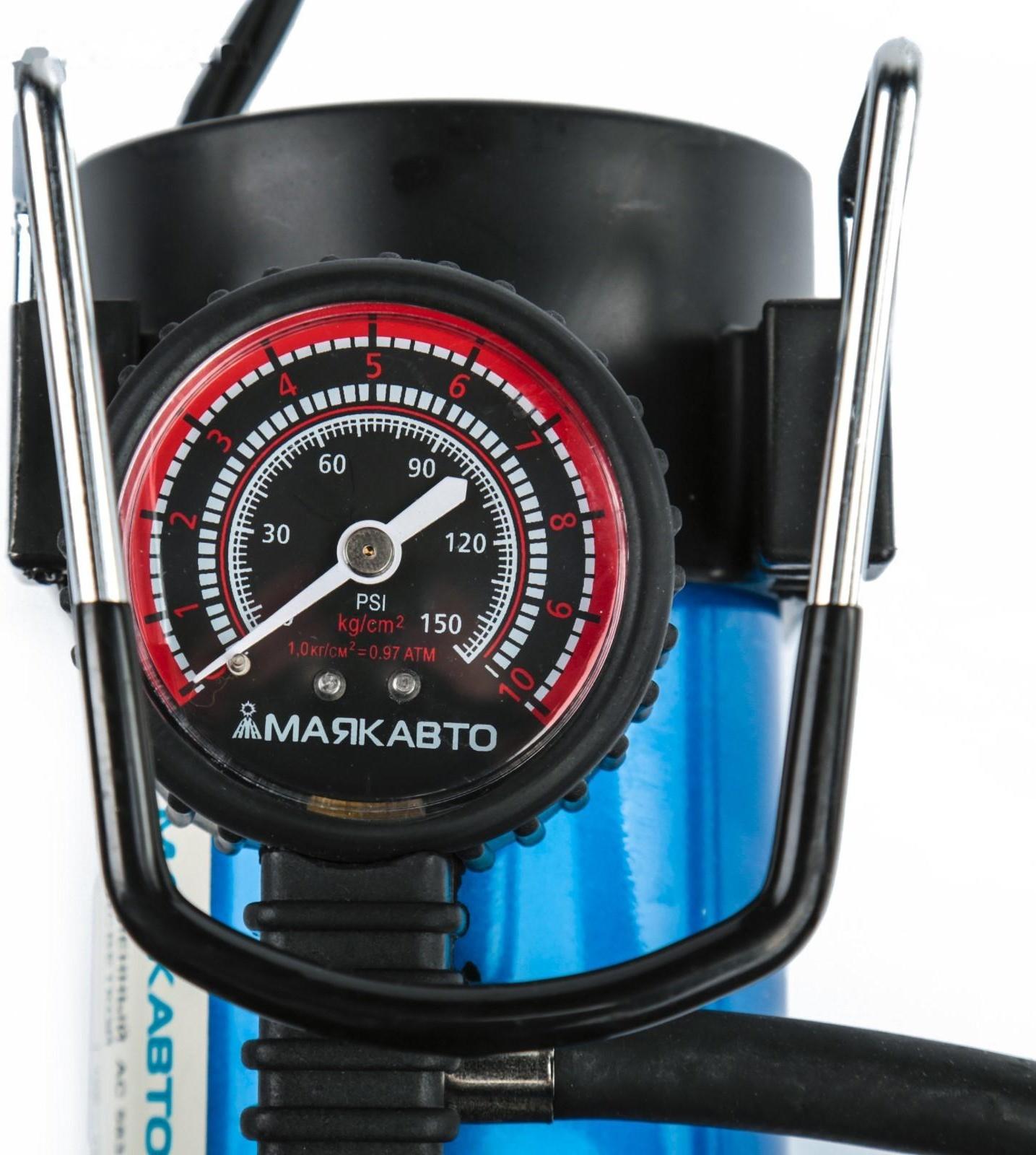 Компрессор автомобильный МАЯКАВТО АС-583ма c подсветкой манометра, 14 А, 35 л/мин, 12 В, 10 Атм/150PSI