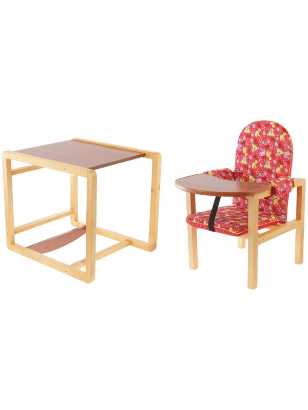 Стульчик для кормления «Малыш», трансформер, цвет красный