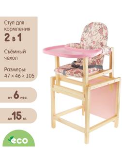 Стульчик для кормления «СТД-07», трансформер, цвет розовый (розовая столешница)