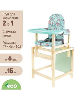Стульчик для кормления «СТД-07», трансформер, цвет бирюзовый (бирюзовая столешница)