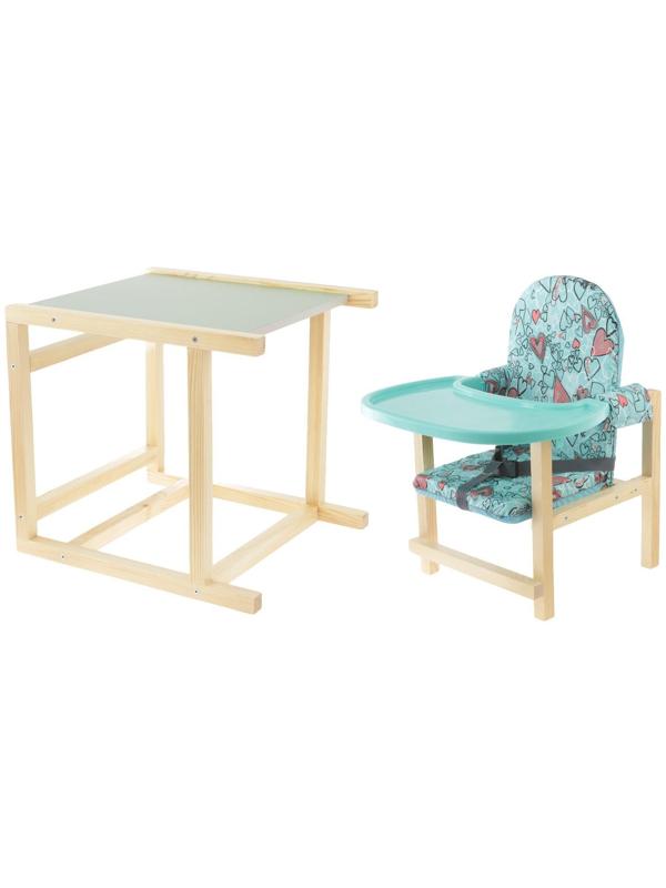 Стульчик для кормления «СТД-07», трансформер, цвет бирюзовый (бирюзовая столешница)