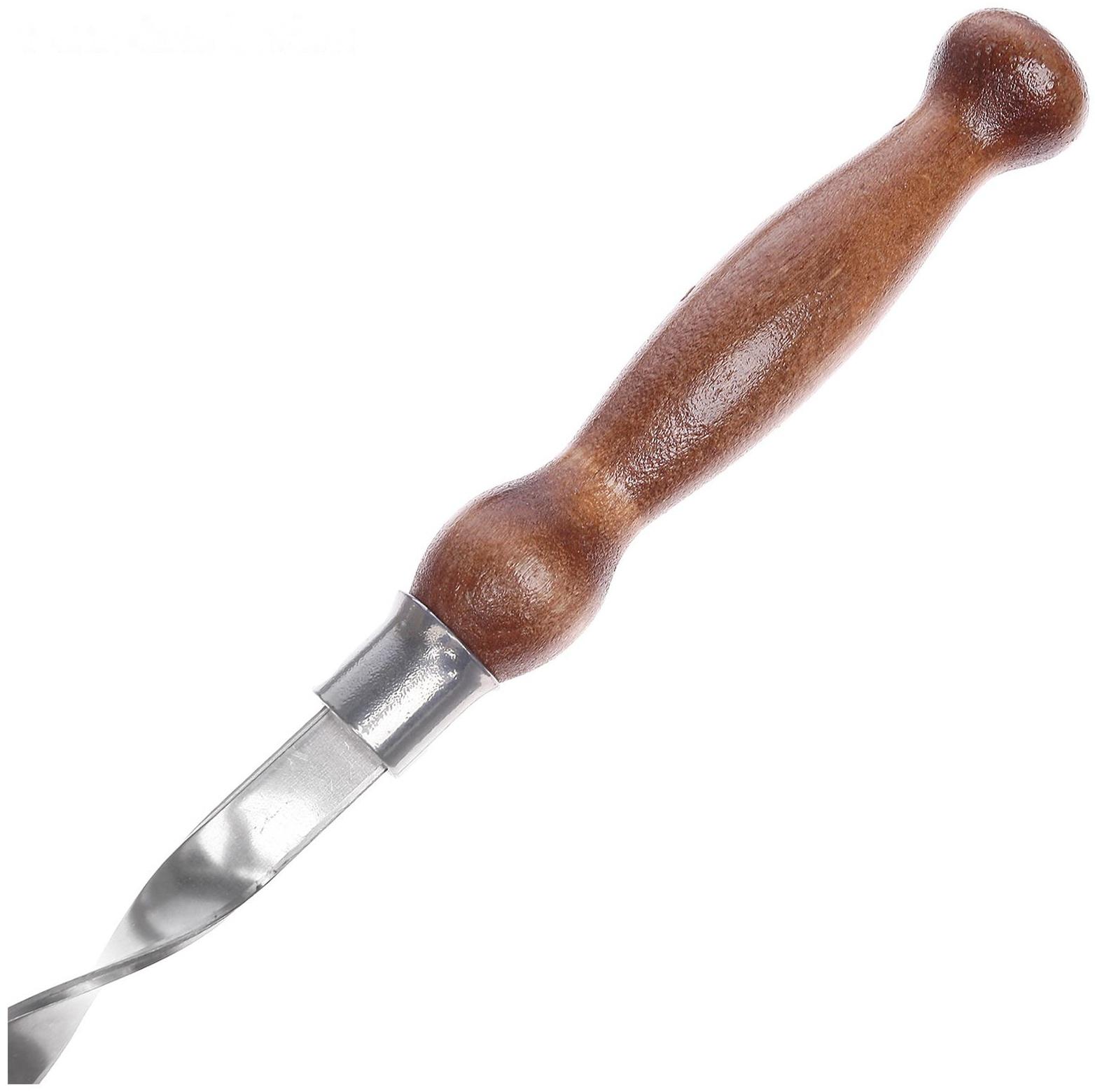 Шампур с деревянной лакированной ручкой, 700 х 15 х 3 мм