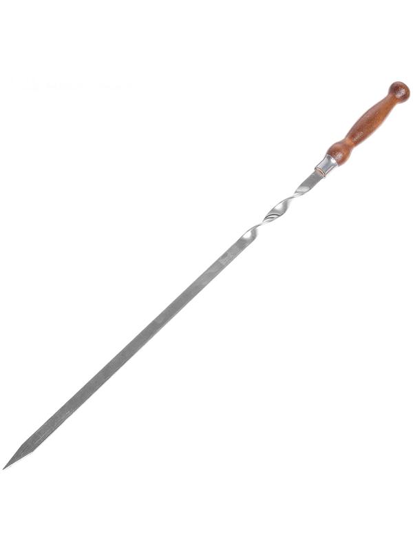 Шампур с деревянной лакированной ручкой, 700 х 15 х 3 мм