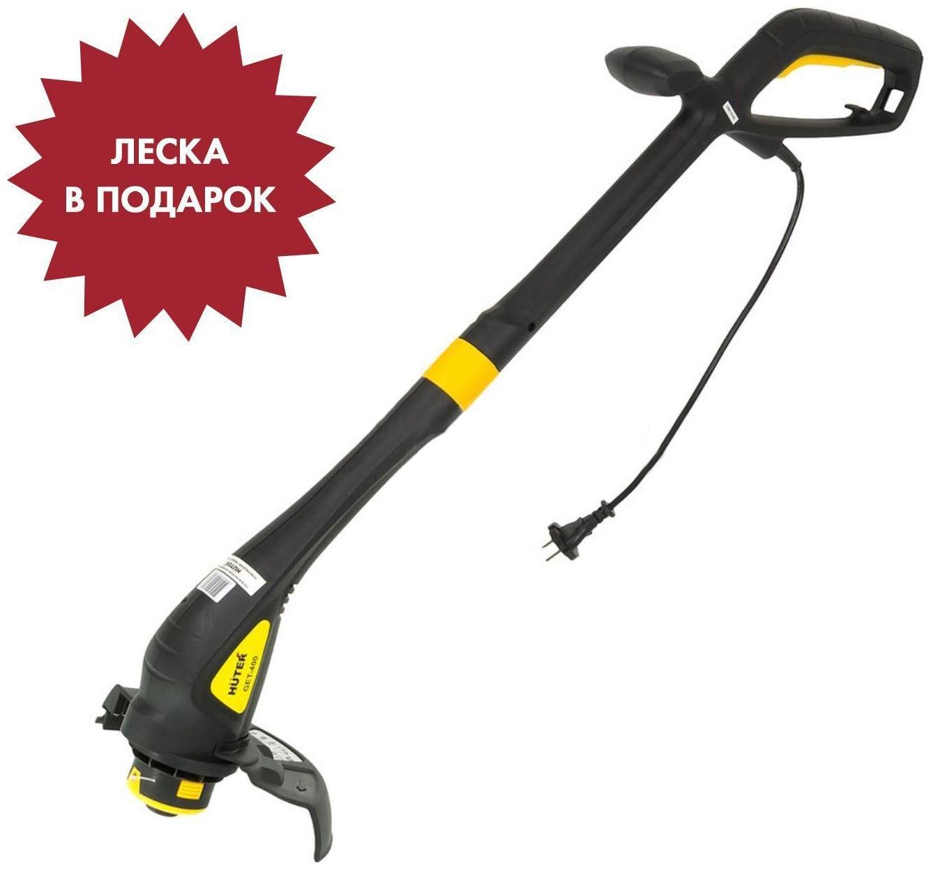 Триммер электрический Huter GET-400, 350 Вт, d=1.2 мм, скос 240 мм + ЛЕСКА