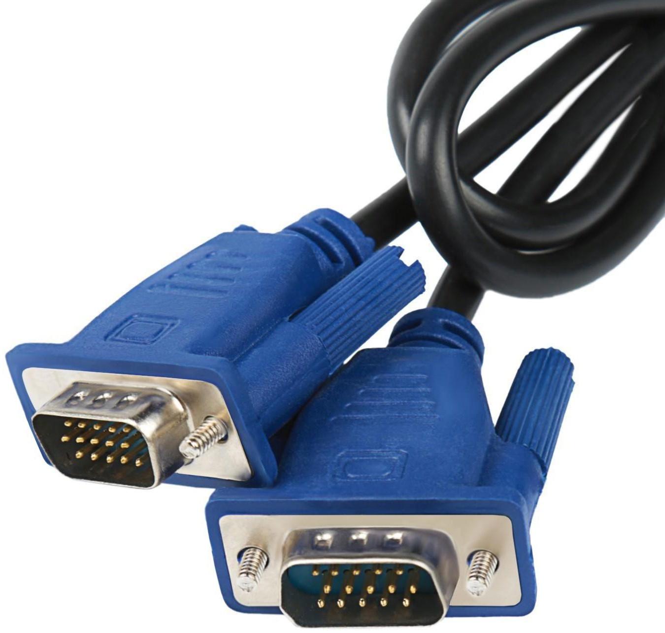 Кабель видео LuazON, VGA (m) - VGA (m), 1 м, чёрный