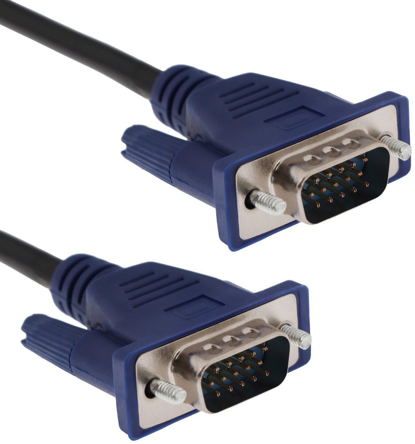 Кабель видео LuazON, VGA (m) - VGA (m), 1 м, чёрный